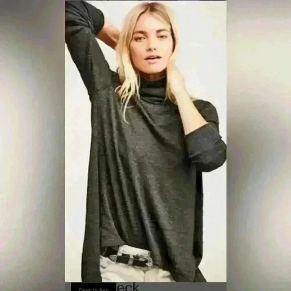 We The Free/ Free People Split Back Turtleneck Sweater - Picture 3 of 6